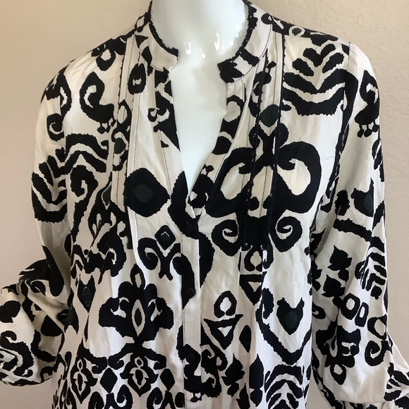 Zara Black and Cream Patterned Women's Dress - Picture 6 of 10